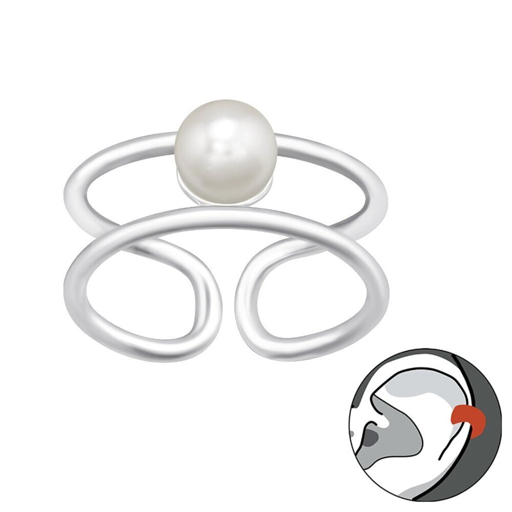 Sterling Silver Pearl Ear Cuff | No Piercing Needed